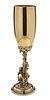 SILVER-GILT CHAMPAGNE FLUTE WITH ENGRAVED COAT OF ARMS AND BACCHANAL SCENE. stem features a Изображение - 1