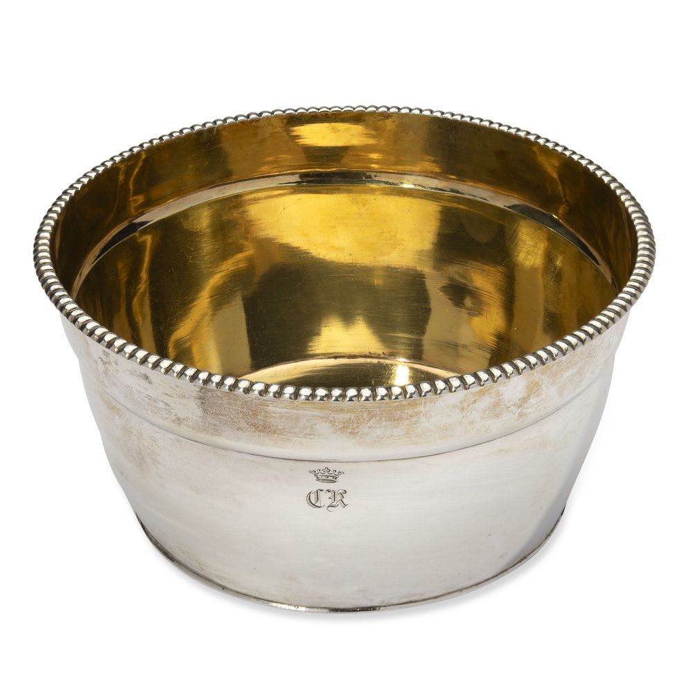 RUSSIAN PARCEL-GILT SILVER CANDY BOWL WITH MONOGRAM
St. Petersburg, circa 1804. Hallmarks: 