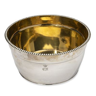 RUSSIAN PARCEL-GILT SILVER CANDY BOWL WITH MONOGRAM
St. Petersburg, circa 1804. Hallmarks: 