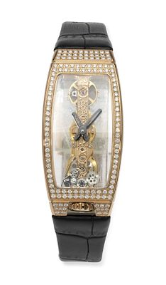 *CORUM GOLDEN BRIDGE 18K ROSE GOLD DIAMONDLADY’S WATCH. Reference: B113/03842Case: 21 x 43 mm 