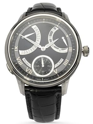 *MAURICE LACROIX MASTERPIECE CALENDRIER RETROGRADE MAN’S WATCH. Reference: MP7268-SS001-310Case: 