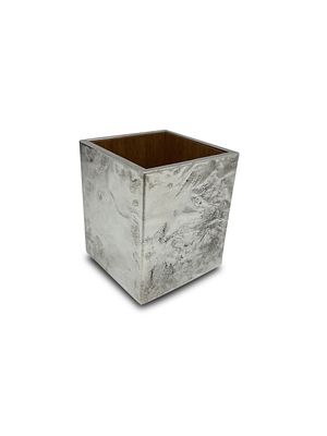 CARTIER AND ALFREDO SCIARROTTA SILVER AND WOOD POT &Agrave; CIGARETTES, CIRCA 1950. Square silver 