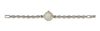 *ROLEX 14K WHITE GOLD AND DIAMOND LADY’S WRISTWATCH. vintage 14k white gold Rolex watch with 14k 
