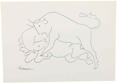 AFTER PABLO PICASSO (1981-1973)
Taureau et &eacute;talon. signed in plate ‘Picasso’, numbered in pencil 