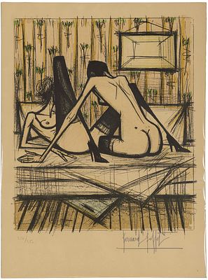 BERNARD BUFFET (1928-1999)
Jeux de Dames. signed in pencil ‘Bernard Buffet’ (lower right) 