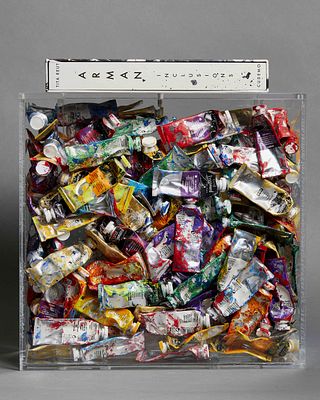 ARMAN (ARMAND FERNANDEZ) (1928-2005)
Accumulation of tubes (Tube bin). signed 'Arman' (lower 