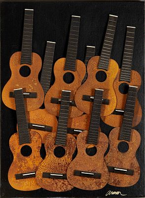 ARMAN (ARMAND FERNANDEZ) (1928-2005)
Cavaquinho (Accumulation of ukuleles). signed 'Arman' 