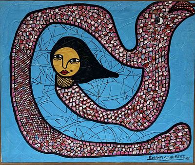 ROLAND SAINT-HUBERT (B. 1951)
Serpent woman. signed and dated ‘Roland St. Hubert 95’ (lower 