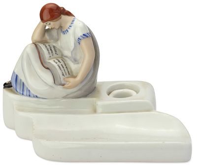 NATALYA DANKO ‘STUDY’ PORCELAIN INKWELL, LATE 1930S
model of 1933 by Natalya Danko (1892-1942) 