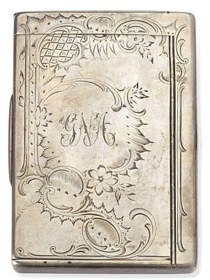 RUSSIAN SILVER CIGARETTE AND MATCHES BOX
Ivan Petrovich Smirnov , assay master, Ivan Lebedkin 
