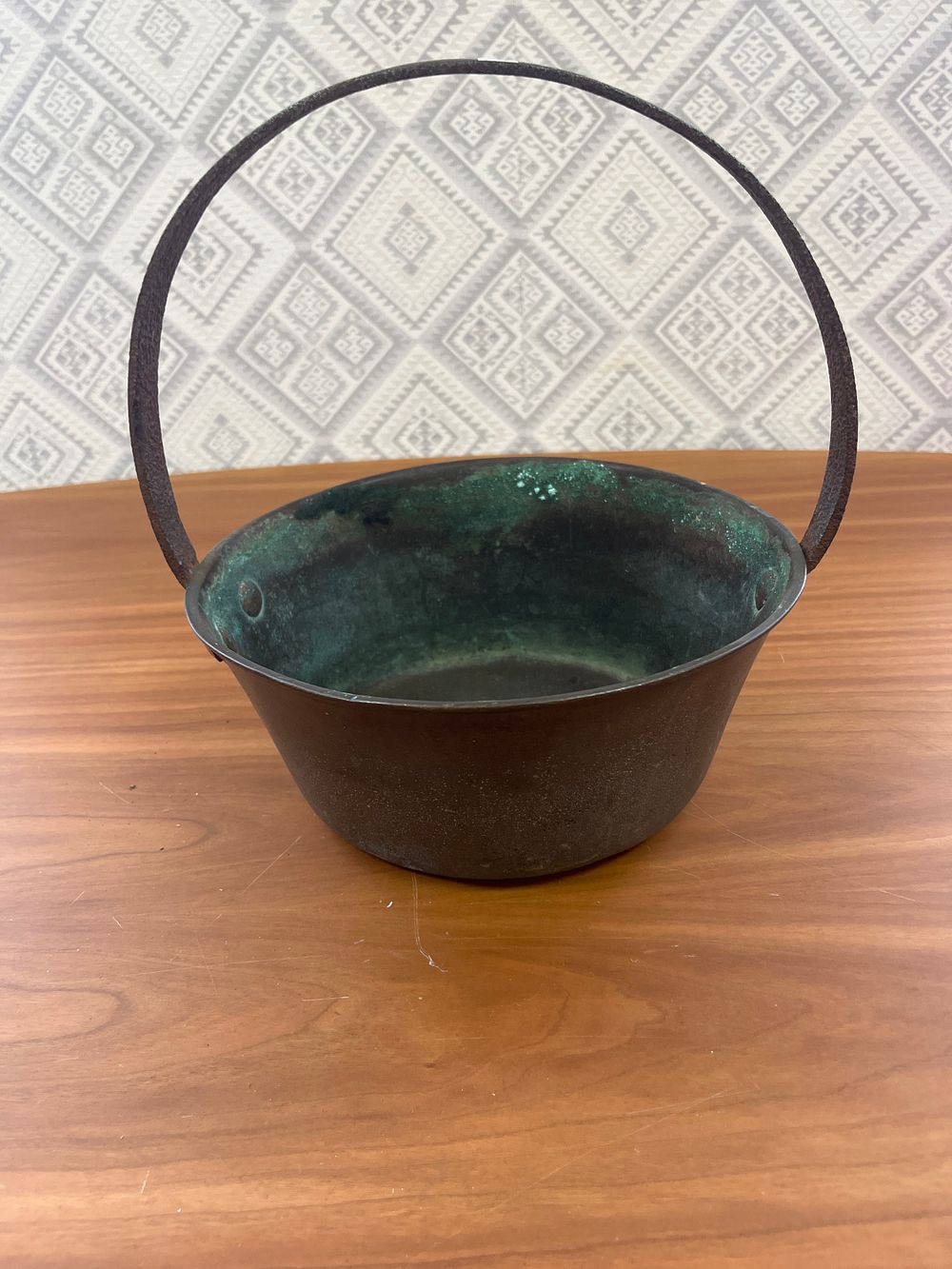 Lot 263: Large cast iron pan with handle