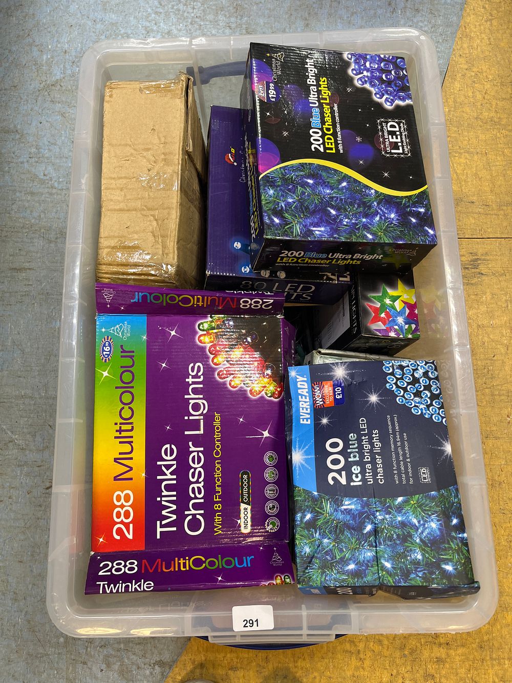 Lot 291: Box of boxes Christmas lights