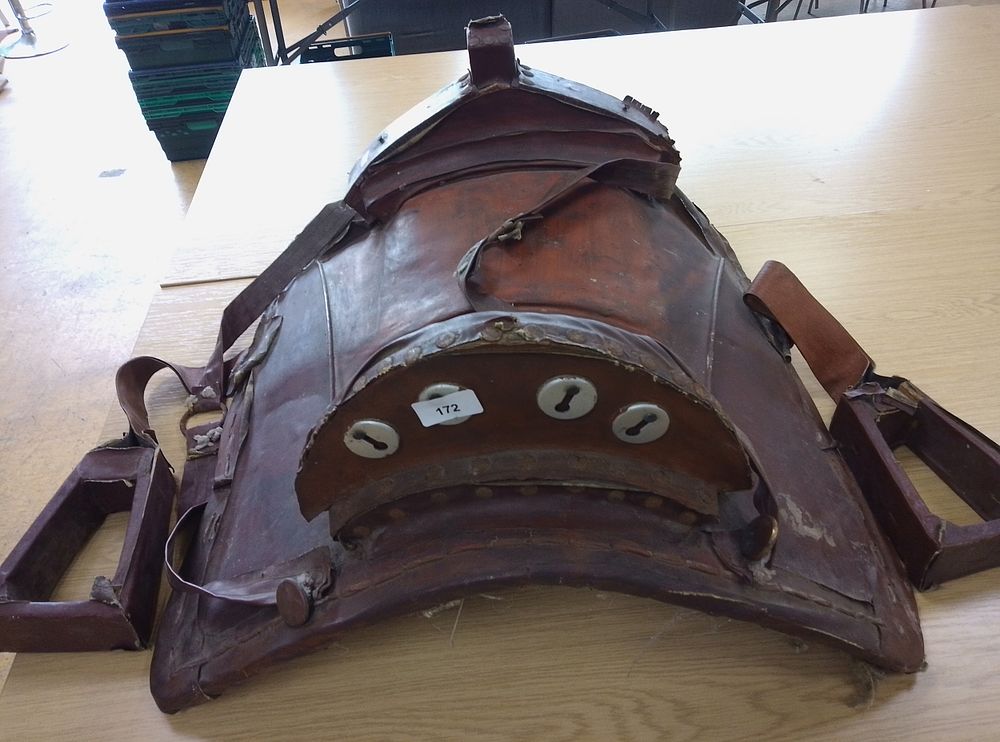 Lot 172: Antique Mule/Camel saddle with wooden stirrups