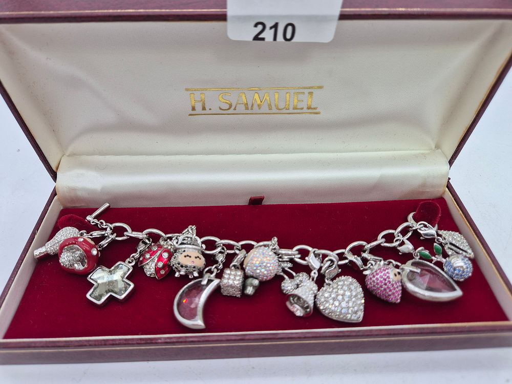 Lot 210: Swarovski Crystal charm bracelet