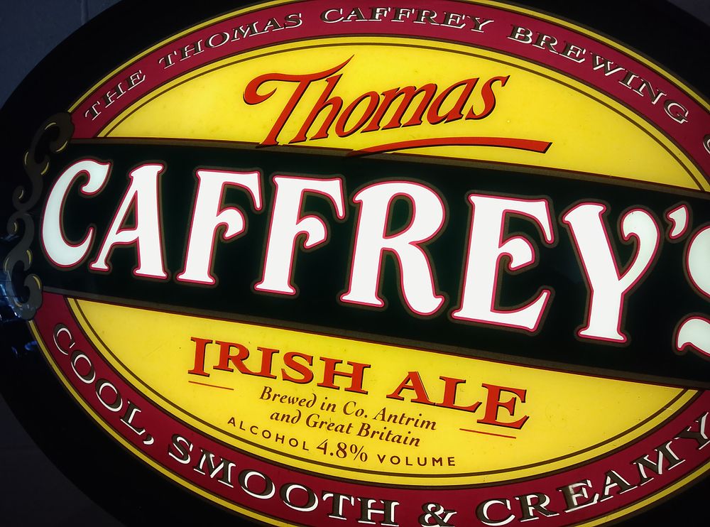 Lot 286: 75cm X 47cm Caffrey's light up advertising sign....