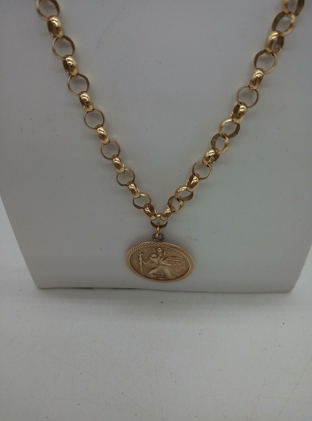 Lot 160: A 9ct Gold Yellow Gold Saint Christopher Pendant...