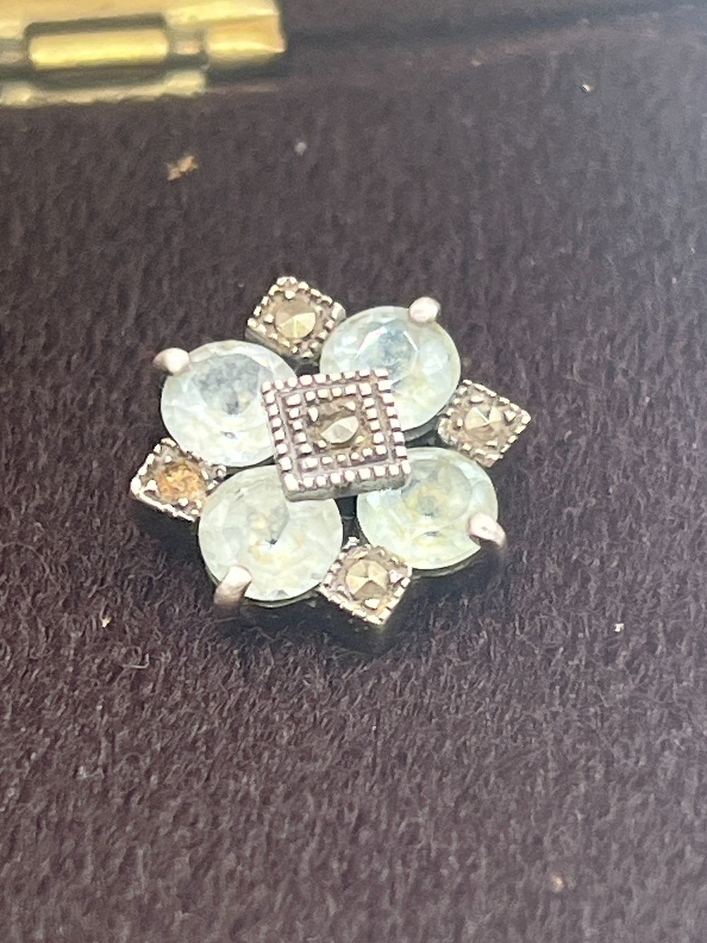 Lot 187: A Pair of Vintage Silver Toned Marcasite and...