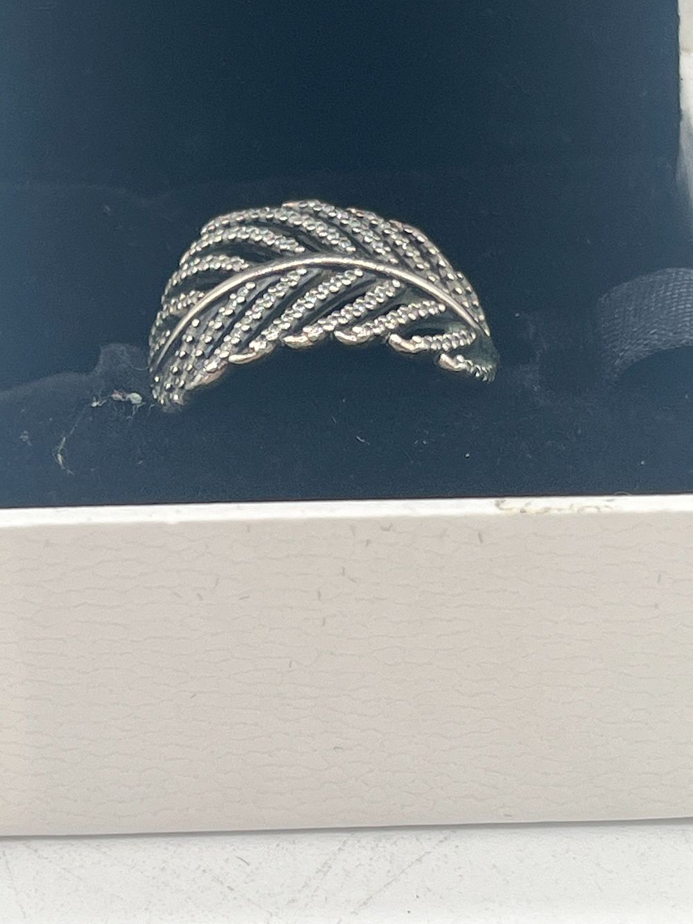 Lot 190: Pandora Sterling Silver Light as a Feather Ring
