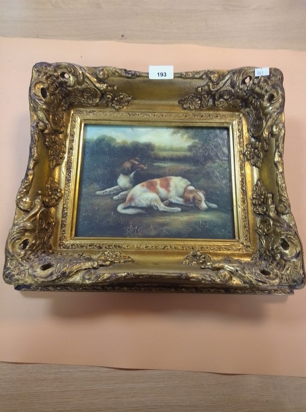 Lot 193: British School, 19th Century, Two Hunting Dogs in...
