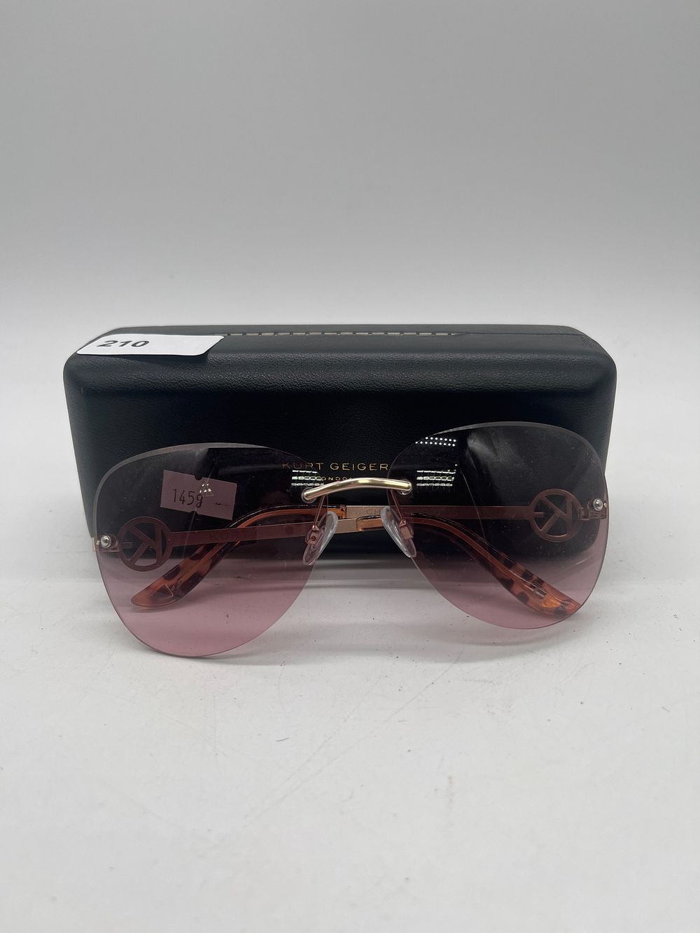 Lot 210: Kurt Geiger Charlotte Rimless Sunglasses with Case