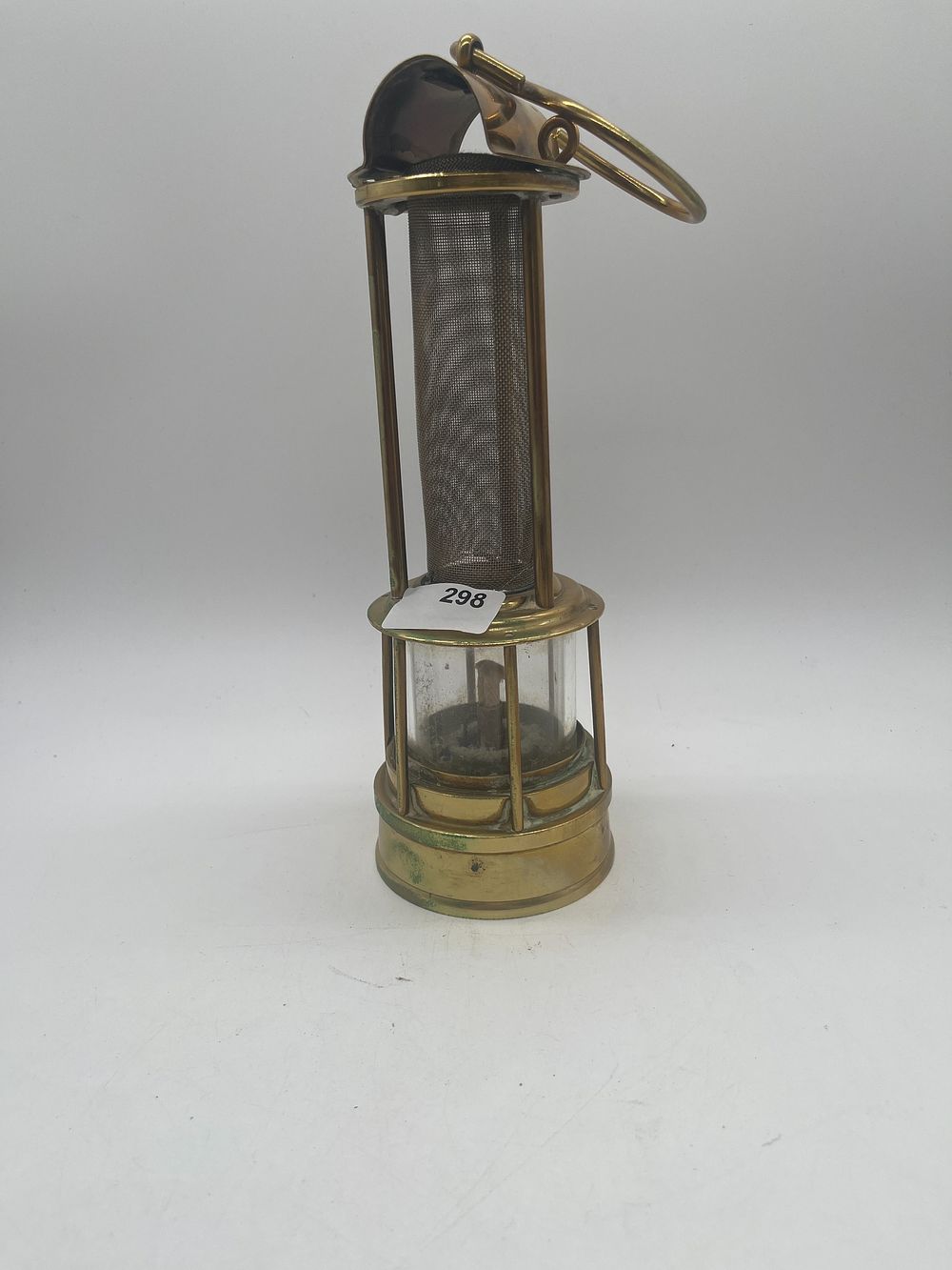 Lot 298: An Antique Brass Miner's Safety Heater/Lamp