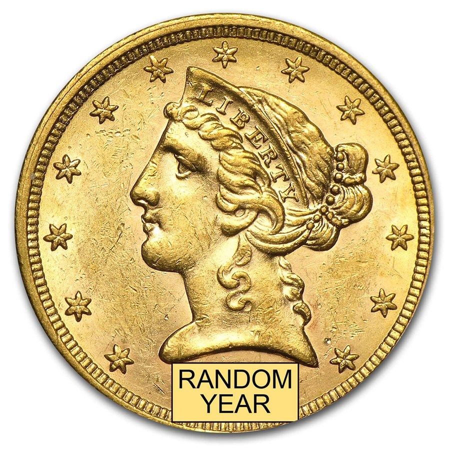 Lot 66: $5 Liberty Gold Half Eagle AU (Random Year)