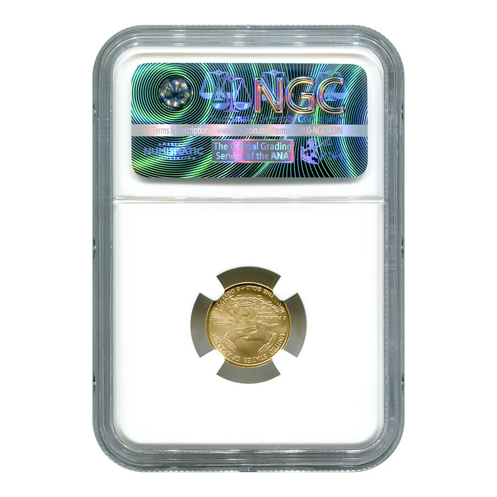 Lot 91: Certified Burnished American $5 Gold Eagle 2007-W MS69 NGC