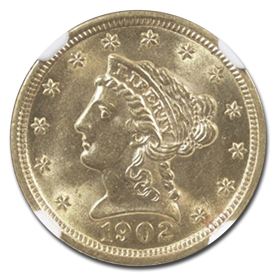 Lot 106: 1902 $2.50 Liberty Gold Quarter Eagle MS-62 NGC