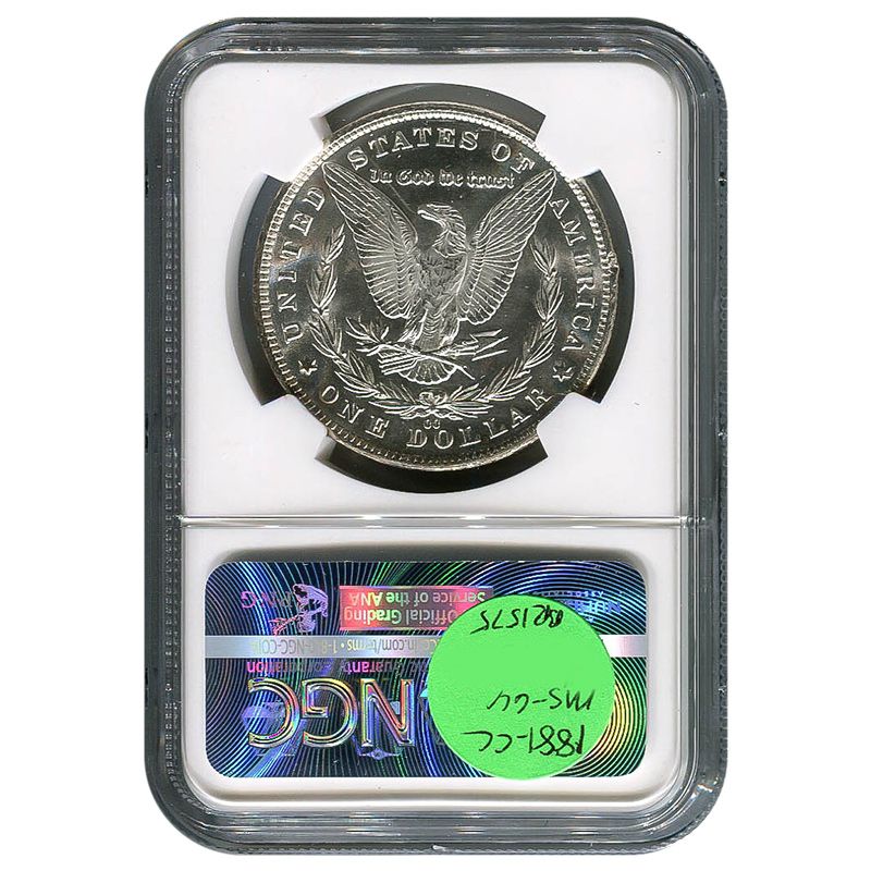 Lot 107: Certified Morgan Silver Dollar 1881-CC MS64 NGC