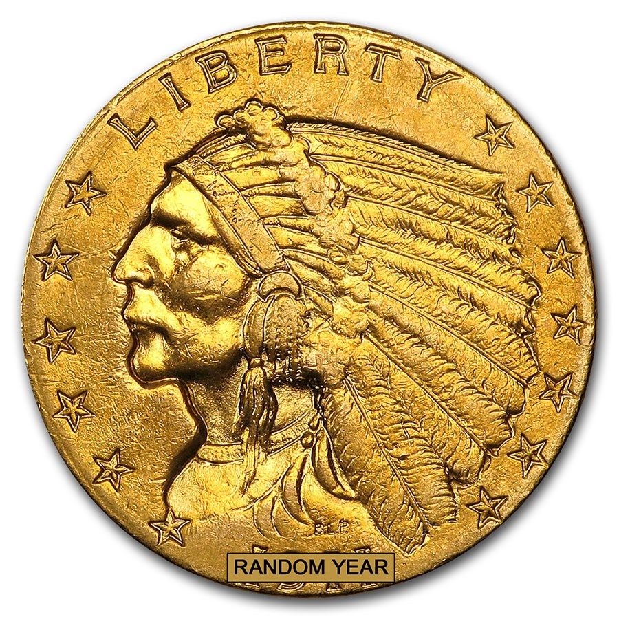 Lot 113: $2.50 Indian Gold Quarter Eagle (Cleaned)
