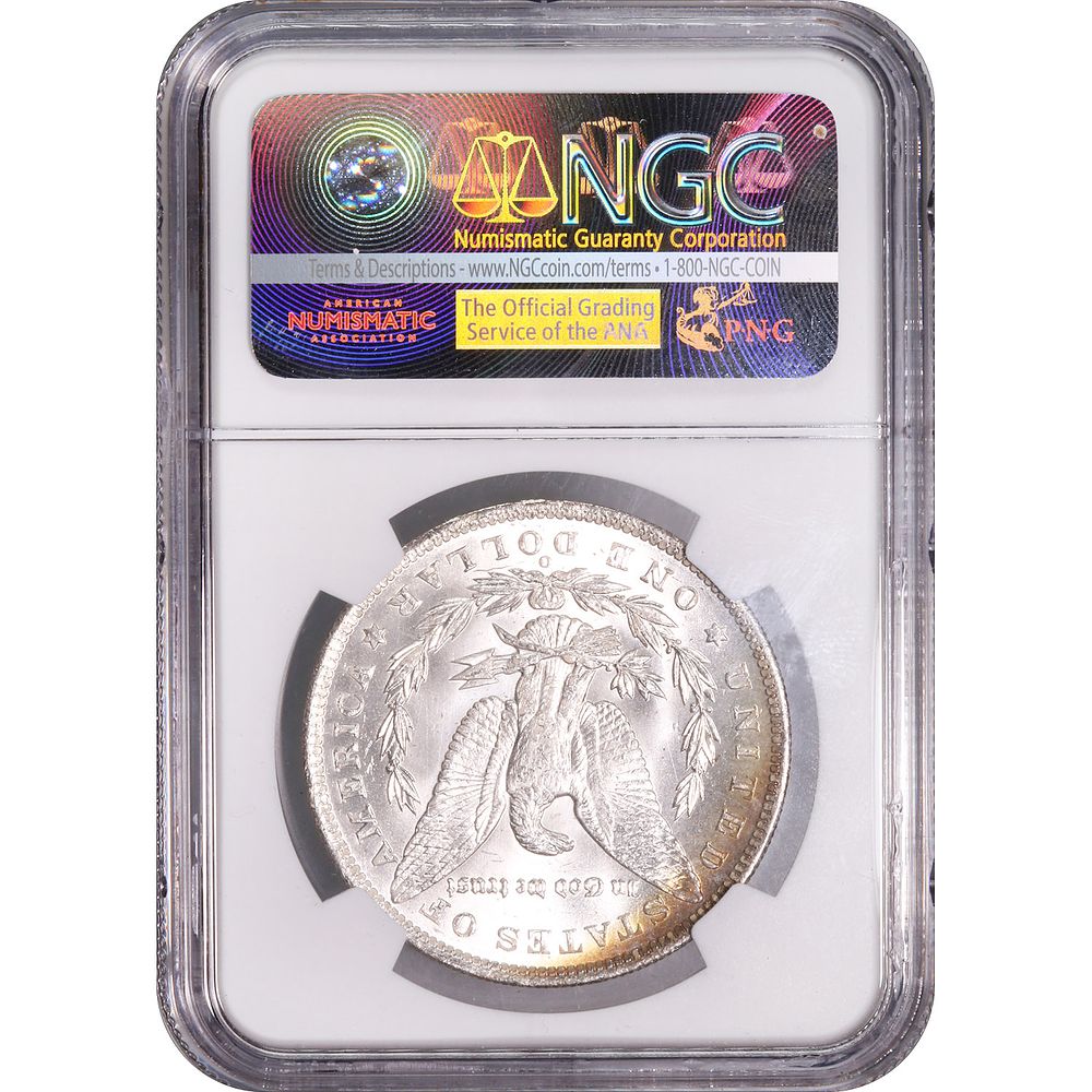 Lot 116: Certified Morgan Silver Dollar 1885-O MS66 NGC rainbow toning (A)
