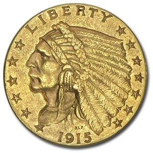 Lot 123: 1915 $2.50 Indian Gold Quarter Eagle AU