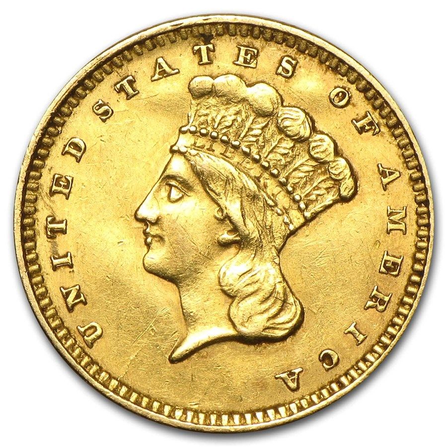 Lot 127: $1 Indian Head Gold Dollar Type 3 (Cleaned)