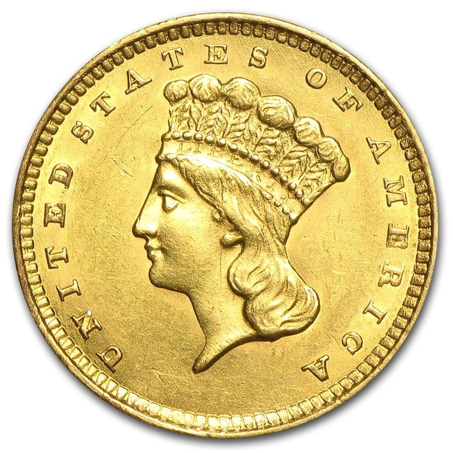 Lot 135: $1 Indian Head Gold Dollar Type 3 AU (Random Year)