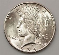Lot 150: 1934-S Peace Dollar Raw