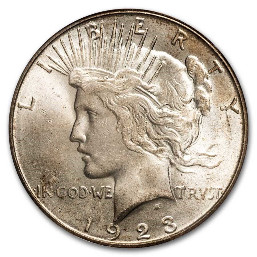 Lot 213: 1923-S Peace Dollar MS-64 PCGS