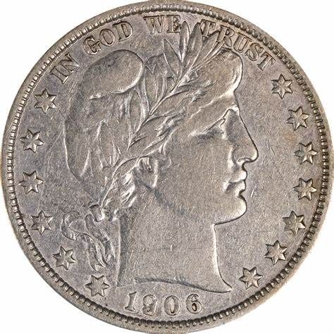 Lot 218: Barber Half Dollar 1906 AU+