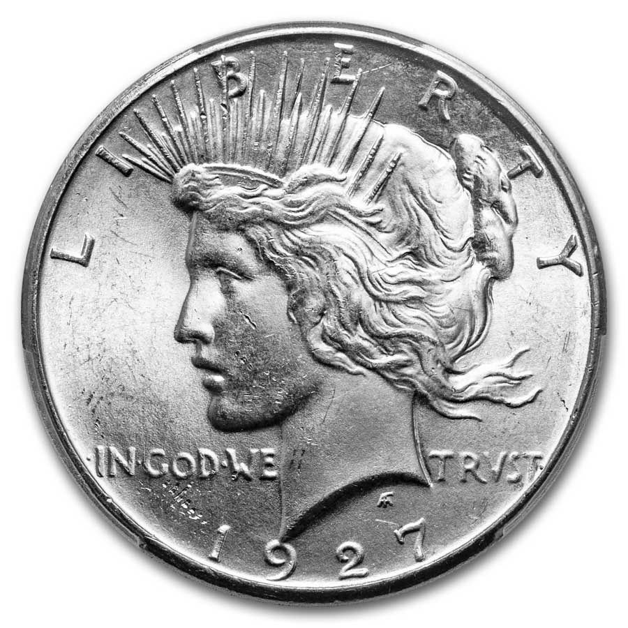 Lot 223: 1927 Peace Dollar MS-64 PCGS