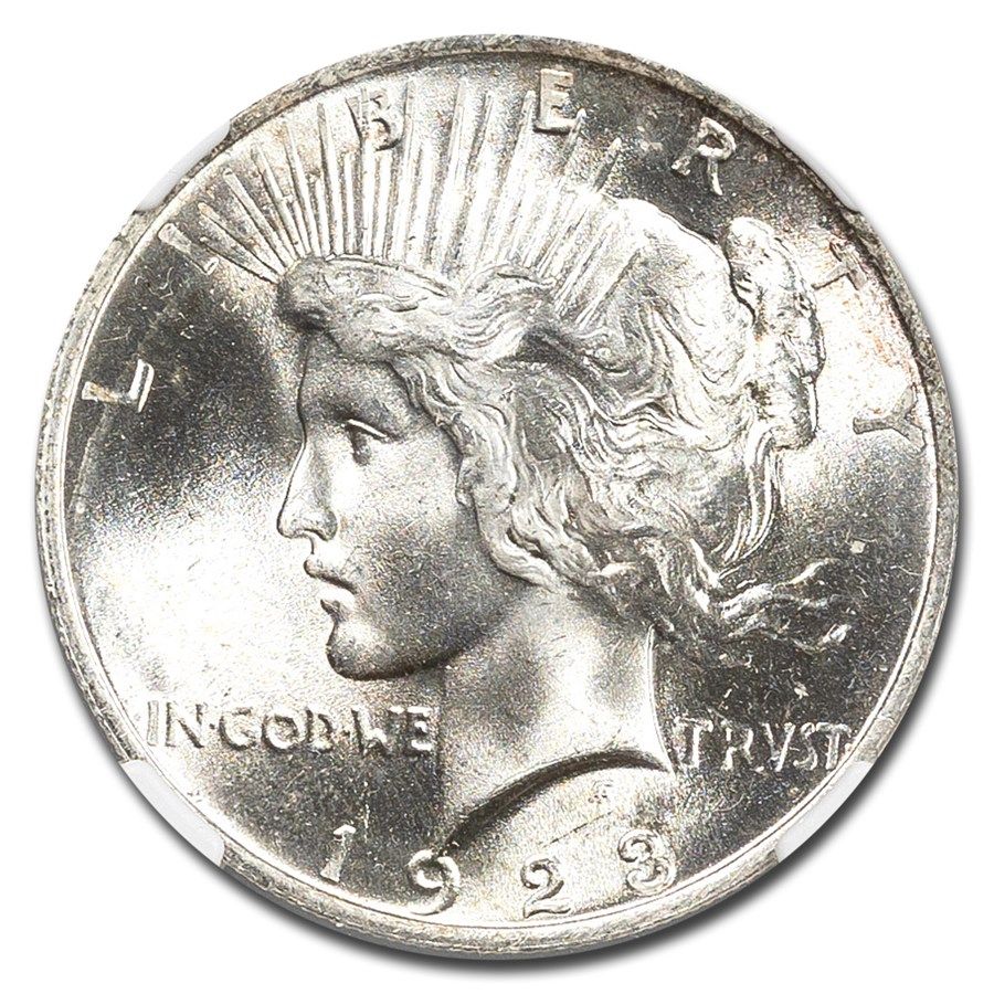 Lot 229: 1923 Peace Dollar MS-66 NGC (Green Label)