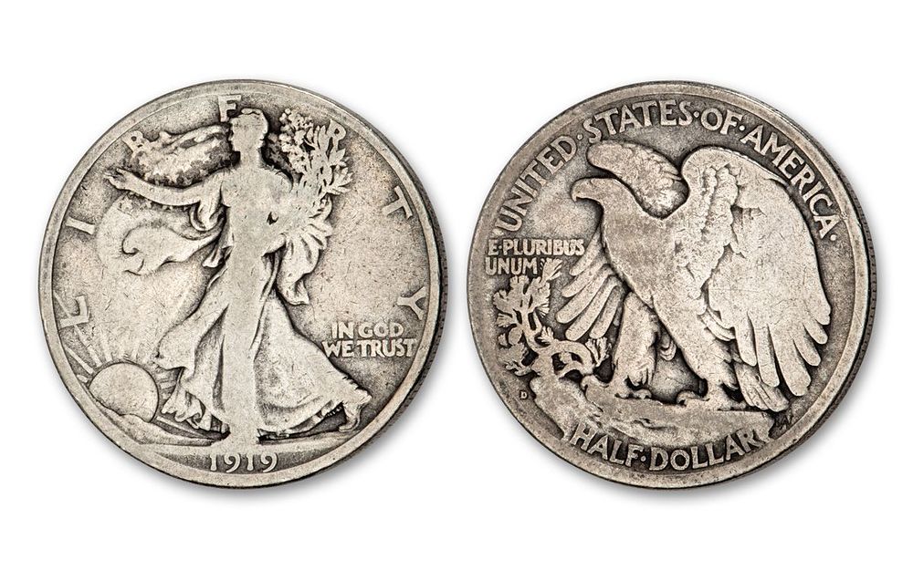 Lot 234: Walking Liberty Half Dollar 1919-D Extra Fine