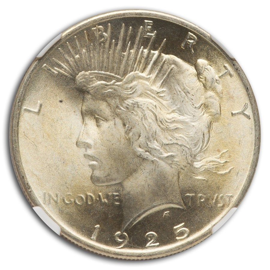 Lot 60: 1925 Peace Dollar MS-67 NGC