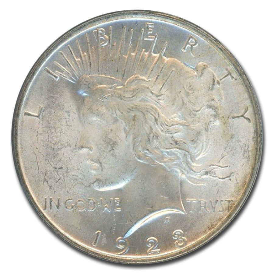 Lot 76: 1923 Peace Dollar MS-64 PCGS CAC (Top 50)