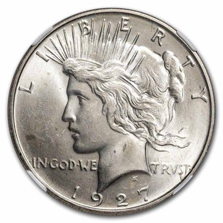 Lot 83: 1927-D Peace Dollar MS-63 NGC