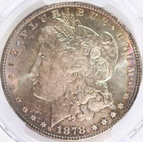 Lot 85: 1878-CC Morgan Dollar MS-64+ NGC (Toned, GSA Soft Pack)