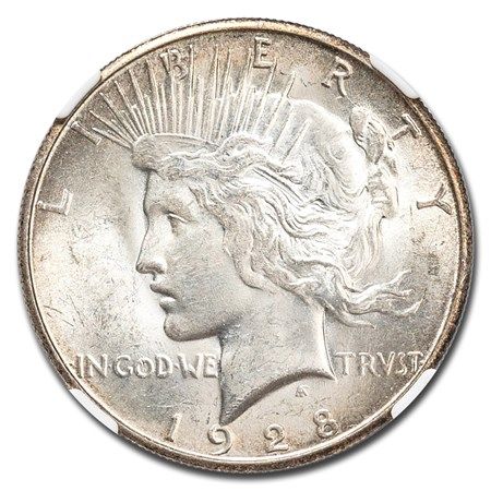 Lot 92: 1928-S Peace Dollar MS-63 NGC