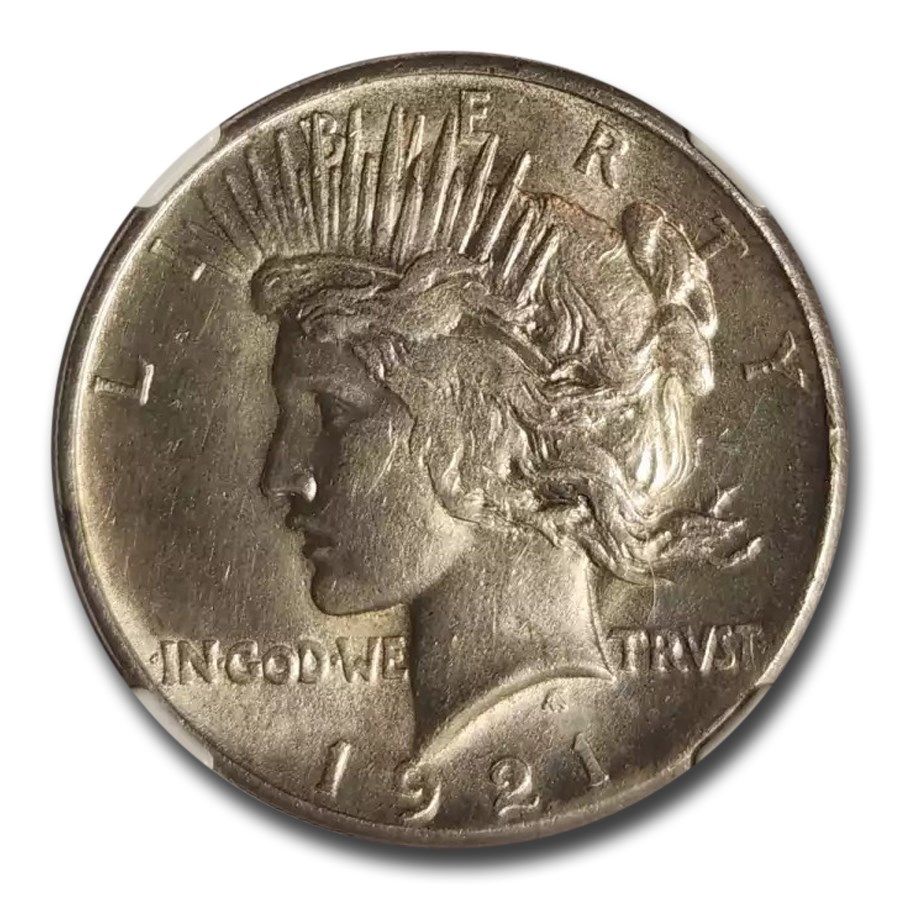Lot 97: 1921 Peace Dollar MS-61 NGC