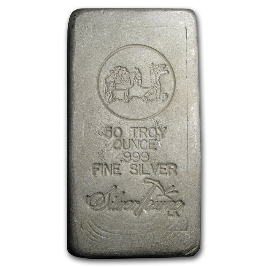 Lot 105: 50 oz Hand Poured Silver Bar - Silvertowne