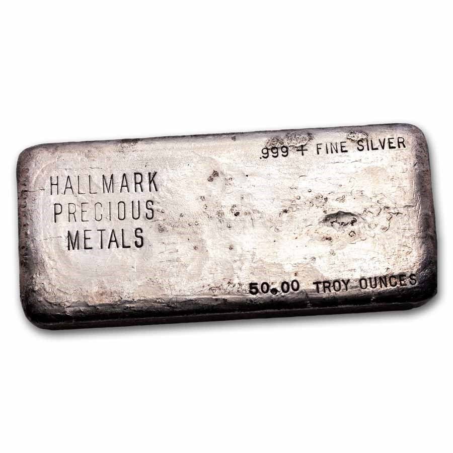 Lot 110: 50 oz Silver Bar - Hallmark Precious Metals