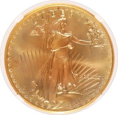Lot 112: Certified American $50 Gold Eagle 1986 MS69 NGC