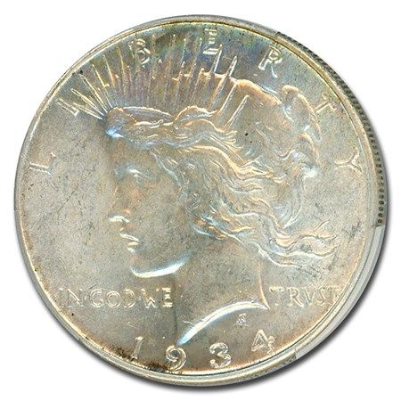 Lot 113: 1934 Peace Dollar MS-63 PCGS